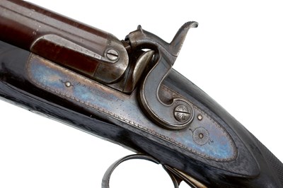 Lot 392 - A GOOD DOUBLE BARRELLED 12-BORE PERCUSSION SPORTING RIFLE BY RODDA