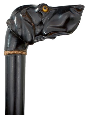 Lot 854 - TWO DOG'S HEAD WALKING STICKS