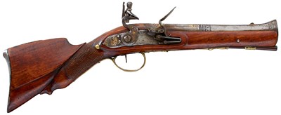 Lot 604 - A TURKISH FLINTLOCK KNEE BLUNDERBUSS