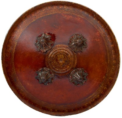 Lot 605 - A LATE 18TH OR EARLY 19TH CENTURY TRANSLUCENT INDIAN DHAL OR SHIELD