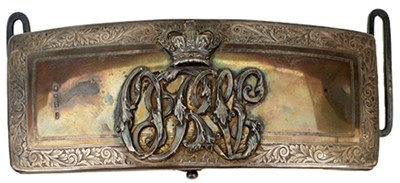 Lot 702 - A VICTORIAN OFFICER'S SILVER SHOULDER BELT POUCH
