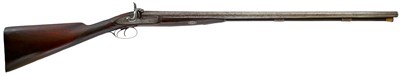 Lot 436 - A 12-BORE DOUBLE BARRELLED PERCUSSION SPORTING GUN BY I. WALLAS