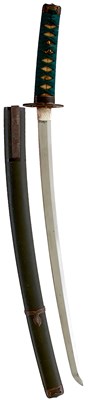 Lot 654 - A HANDACHI MOUNTED WAKIZASHI