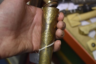 Lot 77 - A 20TH CENTURY GOLD KOFTGARI DOUBLE DAGGER