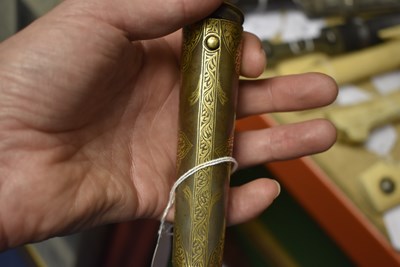 Lot 77 - A 20TH CENTURY GOLD KOFTGARI DOUBLE DAGGER
