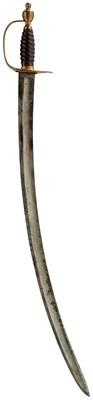 Lot 293 - A GEORGIAN NAVAL OFFICER'S SLOTTED HILT HANGER OR SWORD