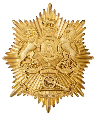 Lot 712 - A WILLIAM IV ROYAL ARTILLERY OFFICER'S BELL TOP SHAKO PLATE