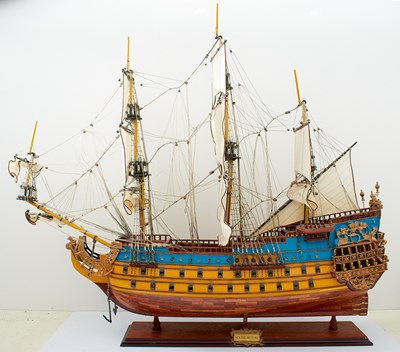 Lot 891 - A MODEL OF THE FRENCH SHIP OF THE LINE SOLEIL ROYAL