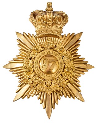 Lot 710 - A 97TH (EARL OF ULSTER) REGIMENT OFFICER'S SHAKO PLATE