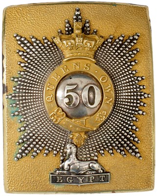 Lot 724 - A 50TH (WEST SURREY) REGIMENT OFFICER'S SHOULDER BELT PLATE