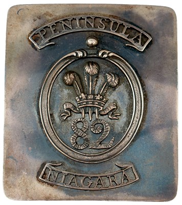 Lot 721 - A GEORGE IV 82ND (PRINCE OF WALES VOLUNTEERS) REGIMENT OFFICER'S SHOULDER BELT PLATE