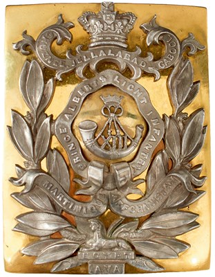 Lot 728 - A 13TH (PRINCE ALBERT'S) SOMERSET LIGHT INFANTRY REGIMENT OFFICER'S SHOULDER BELT PLATE