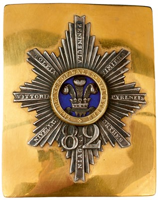 Lot 730 - AN 82ND (PRINCE OF WALES VOLUNTEERS) REGIMENT OFFICER'S SHOULDER BELT PLATE