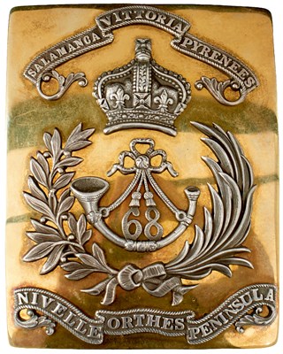 Lot 726 - A 68TH (DURHAM LIGHT INFANTRY) REGIMENT OFFICER'S SHOULDER BELT PLATE