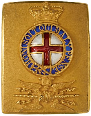 Lot 731 - A GEORGE IV (ROYAL ARTILLERY) REGIMENT OFFICER'S SHOULDER BELT PLATE