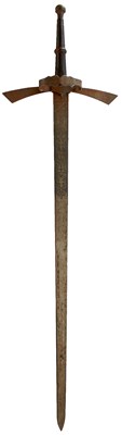 Lot 343 - A REPLICA KNIGHTLY SWORD