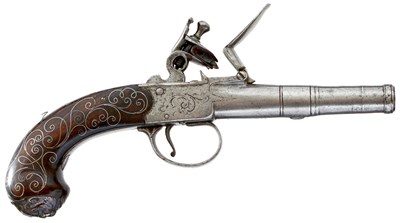 Lot 457 - A 54-BORE FLINTLOCK BOXLOCK POCKET PISTOL BY KETLAND & CO