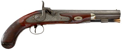 Lot 475 - A .650 CALIBRE PERCUSSION CONVERTED DUELLING PISTOL