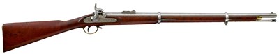Lot 442 - A .577 CALIBRE PATTERN 1856 PERCUSSION TWO-BAND ENFIELD RIFLE