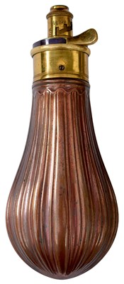 Lot A VERY GOOD POWDER FLASK FOR A PISTOL BY HAWKSLEY