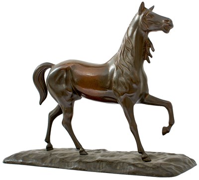 Lot 883 - A BRONZE FIGURE OF A HORSE