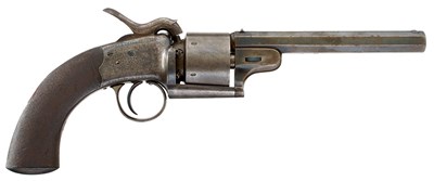 Lot 234 - A 56-BORE SIX-SHOT PERCUSSION TRANSITIONAL REVOLVER BY THOMAS BOSS