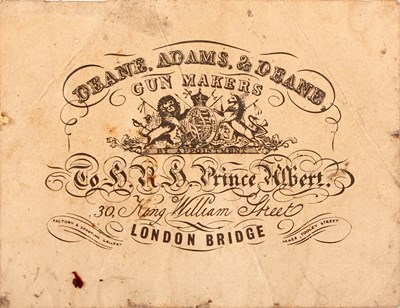 Lot 537 - A DEANE, ADAMS & DEANE GUN CASE LABEL