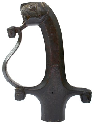 Lot 606 - A RARE TIPU SULTAN MACE, BULLOVA OR PHARASA HILT