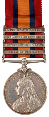 Lot 596 - QUEEN'S SOUTH AFRICA MEDAL TO PRIVATE HINCHCLIFFE MANCHESTER REGIMENT