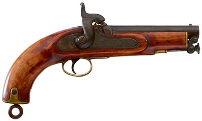 Lot 454 - A GOOD .577 CALIBRE PERCUSSION COASTGUARD PISTOL TO THE HUMBER COAST GUARD - BARTON