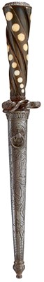 Lot A FINE 19TH CENTURY ITALIAN STILETTO OR DAGGER IN THE 17TH CENTURY MANNER