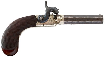 Lot 476 - A 54-BORE PERCUSSION SIDE HAMMER POCKET PISTOL BY COURT