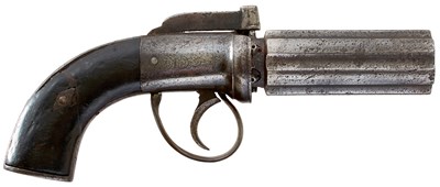 Lot A 125-BORE SIX-SHOT PERCUSSION PEPPERBOX REVOLVER