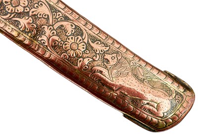 Lot 46 - A 19TH CENTURY SIKH SHAMSHIR SHIKARGAR
