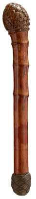 Lot 838 - A 19TH CENTURY NAVAL ROOTWOOD WEIGHTED SHIP'S COSH