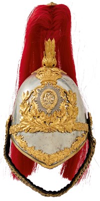 Lot 662 - A SCARCE BOMBAY LIGHT CAVALRY OFFICER'S 1847 PATTERN HELMET