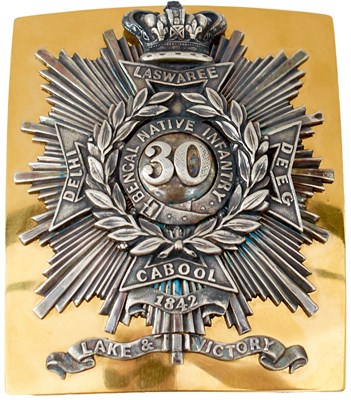 Lot 738 - INDIAN ARMY: A 30TH BENGAL NATIVE INFANTRY OFFICER'S SHOULDER BELT PLATE
