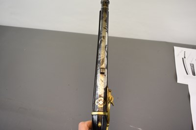 Lot 16 - A RARE 30-BORE EDO PERIOD JAPANESE LACQUERED MATCHLOCK PISTOL