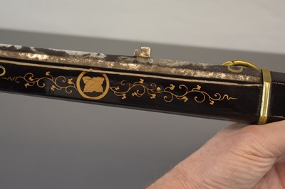 Lot 16 - A RARE 30-BORE EDO PERIOD JAPANESE LACQUERED MATCHLOCK PISTOL