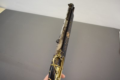 Lot 16 - A RARE 30-BORE EDO PERIOD JAPANESE LACQUERED MATCHLOCK PISTOL