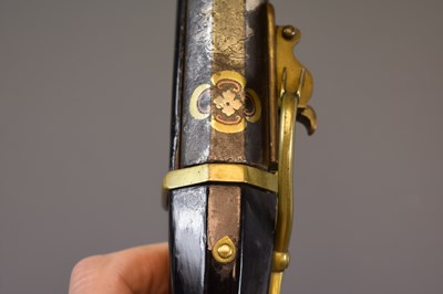 Lot 16 - A RARE 30-BORE EDO PERIOD JAPANESE LACQUERED MATCHLOCK PISTOL
