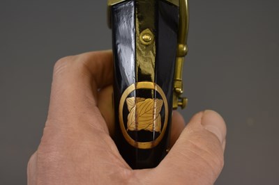 Lot 16 - A RARE 30-BORE EDO PERIOD JAPANESE LACQUERED MATCHLOCK PISTOL