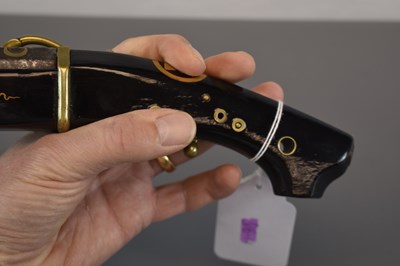 Lot 16 - A RARE 30-BORE EDO PERIOD JAPANESE LACQUERED MATCHLOCK PISTOL