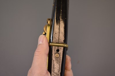 Lot 16 - A RARE 30-BORE EDO PERIOD JAPANESE LACQUERED MATCHLOCK PISTOL