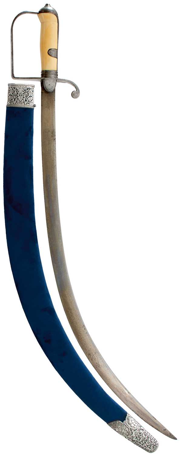 Lot 93 - 1796 PATTERN CAVALRY OFFICER'S SWORD WITH TROPHY INDO-PERSIAN SHAMSHIR BLADE