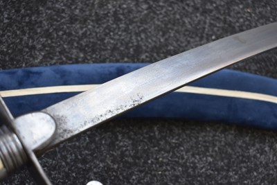 Lot 93 - 1796 PATTERN CAVALRY OFFICER'S SWORD WITH TROPHY INDO-PERSIAN SHAMSHIR BLADE