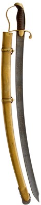 Lot 272 - A 19TH CENTURY CONTINENTAL DAMASCUS BLADED SABRE