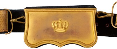 Lot 696 - A 20TH CENTURY CONTINENTAL OFFICER'S SHOULDER BELT AND POUCH