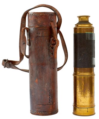 Lot 911 - A LARGE 19TH CENTURY FOUR-DRAW TELESCOPE