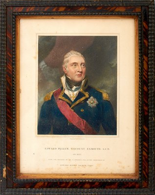 Lot 927 - EDWARD PELLEW VISCOUNT EXMOUTH FRAMED AND GLAZED PRINT